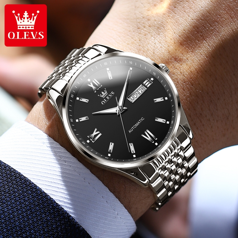 瑞士认证欧利时男士手表全自动机械表男正品商务夜光防水品牌腕表-图1