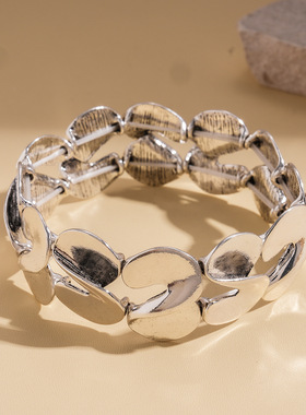 欧美个性形扭曲弹力拼接手链手饰