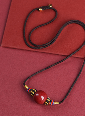 辰晟女朱砂吊坠锁骨链