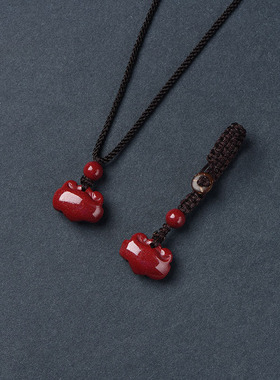 辰晟情侣朱砂葫芦钥匙扣吊坠