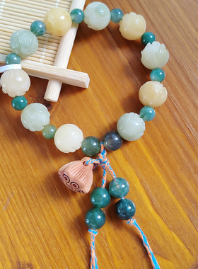 香积新款有钱花手串多宝菩提水草玛瑙手链香灰琉璃杭州旅游纪念潮