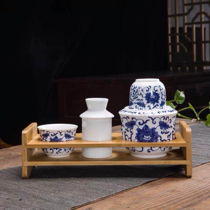 家用陶瓷酒具套装暖黄酒温酒器仿古中式白酒杯烫热温酒壶半斤二两,淘宝优惠券,粉丝福利购,淘宝优惠卷