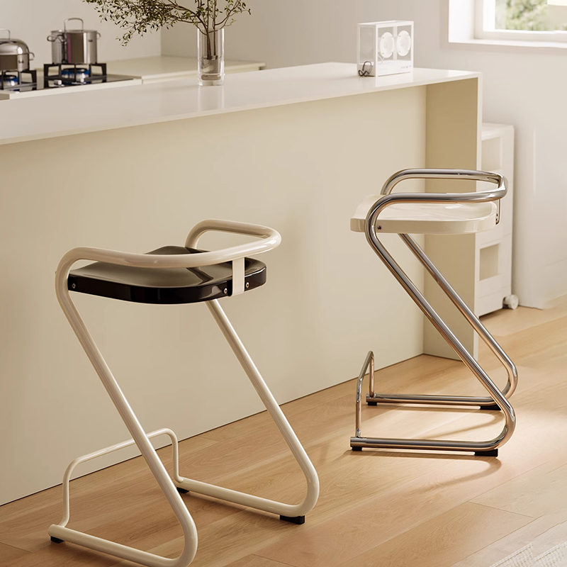 中古彩色家用吧台椅奶茶咖啡厅摄影高脚凳简约靠背网红酒吧椅餐椅 - 图2