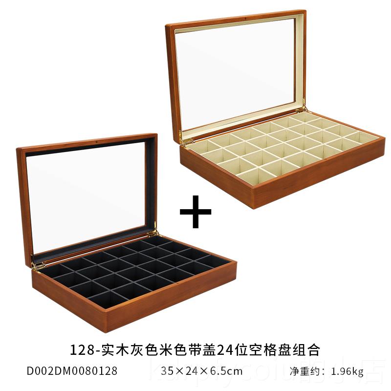正品旭跃实透明珠宝首饰盒珠宝首饰箱项盖链饰吊坠戒指木勋章品收 - 图1