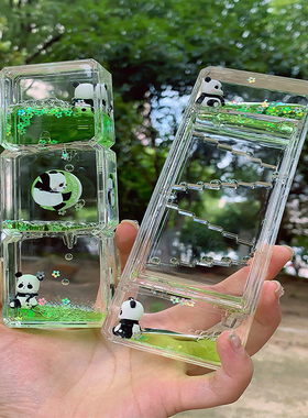 熊猫油滴情绪稳定治愈小摆件