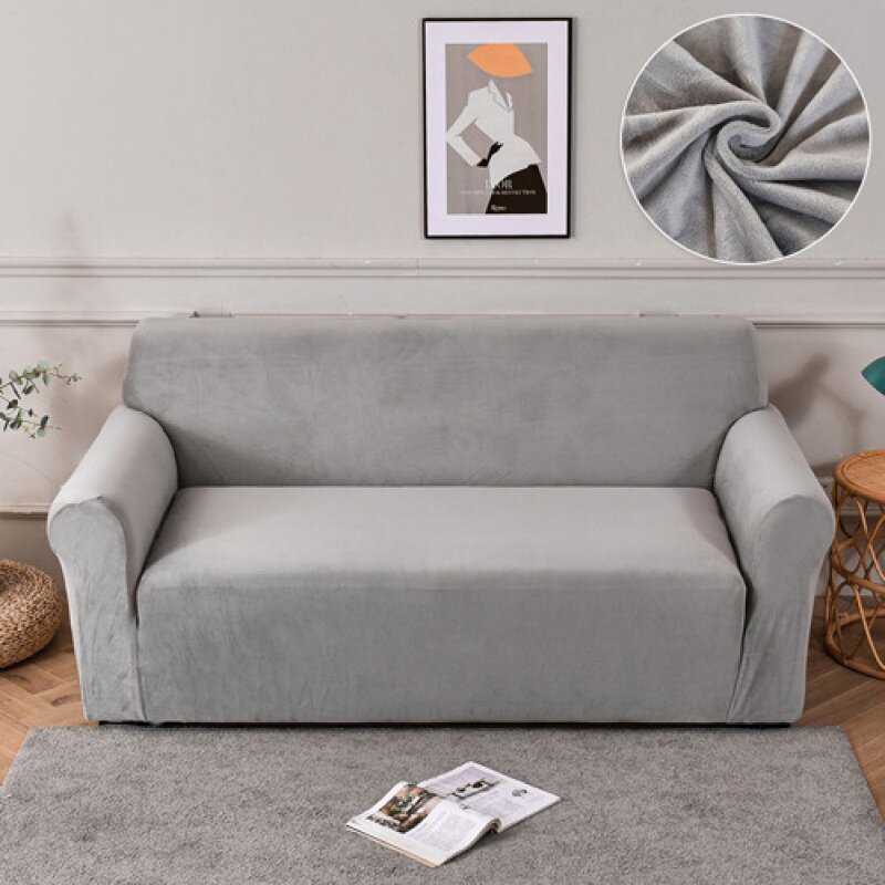 Silver fox velvet one-piece sofa cover full-cover high-elastic sofa cushion cover home fabric super soft sofa cover