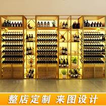 New Wine Zhuang Creativity Floor Style Multilayer Wine Cabinet Light Lavish Light Red Wine Containing Show Shelf Customized Display Grapes