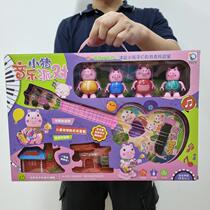 Cartoon Piggy can play Yukrieri Childrens toy Guitar Suit Puzzle has taught the home school gift early