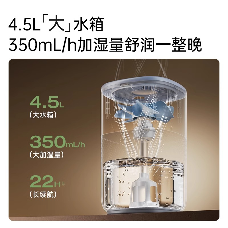 2025新款苏泊尔无雾加湿器家用轻音卧室抗菌孕妇婴儿智能恒湿