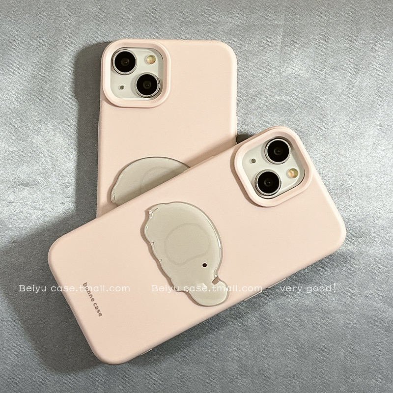可爱卡通少女心立体小灰象适用苹果16手机壳iphone15promax新款15pro小众女14Promax硅胶13韩系14pro防摔套12