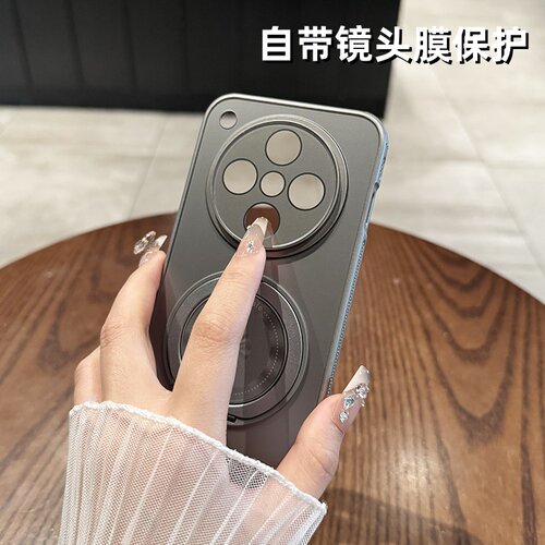 【360°旋转支架】适用于oppofindx8手机壳新款磨砂无线磁吸x8s支点壳reno14简约带镜头膜13pro高级感防摔 - 图0