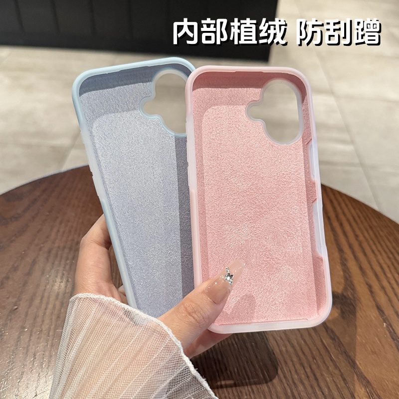 【全包AI触控按键】适用于苹果16promax手机壳新款奶黄色果冻液态硅胶iPhone16plus耐脏纯色17简约高级感时尚 - 图3