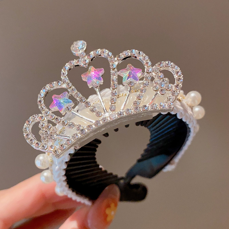 儿童公主皇冠头饰女孩丸子头神器盘发扣宝宝头花马尾扣发夹子发饰,淘宝优惠券,粉丝福利购,淘宝优惠卷