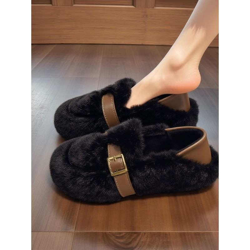 小香风水貂绒毛毛鞋女冬季外穿欧货加绒雪地靴软底一脚蹬豆豆棉鞋,淘宝优惠券,粉丝福利购,淘宝优惠卷