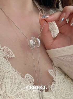 蝴蝶兰拉丝花朵项链女choker颈链