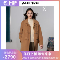 End not MIIWII23 winter hunched full wool double sided with horn buckle long coat D234255
