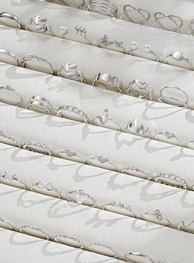 Ring 64 sets Rings跨境银色8字树叶心形珍珠镂空戒指64件套