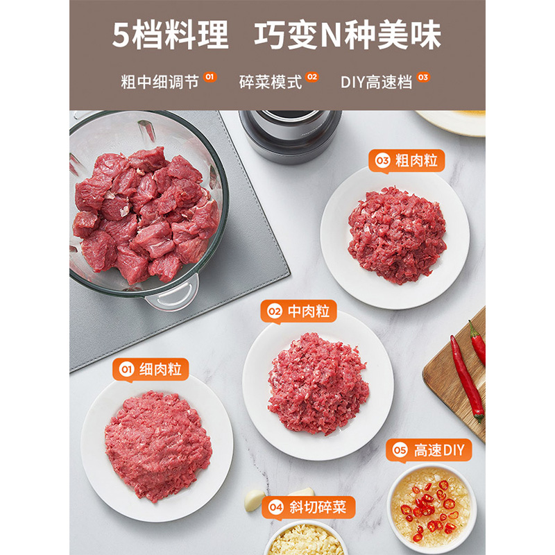 九阳绞肉机家用搅拌器电动料理机搅拌机辅食多功能全自动家用绞馅