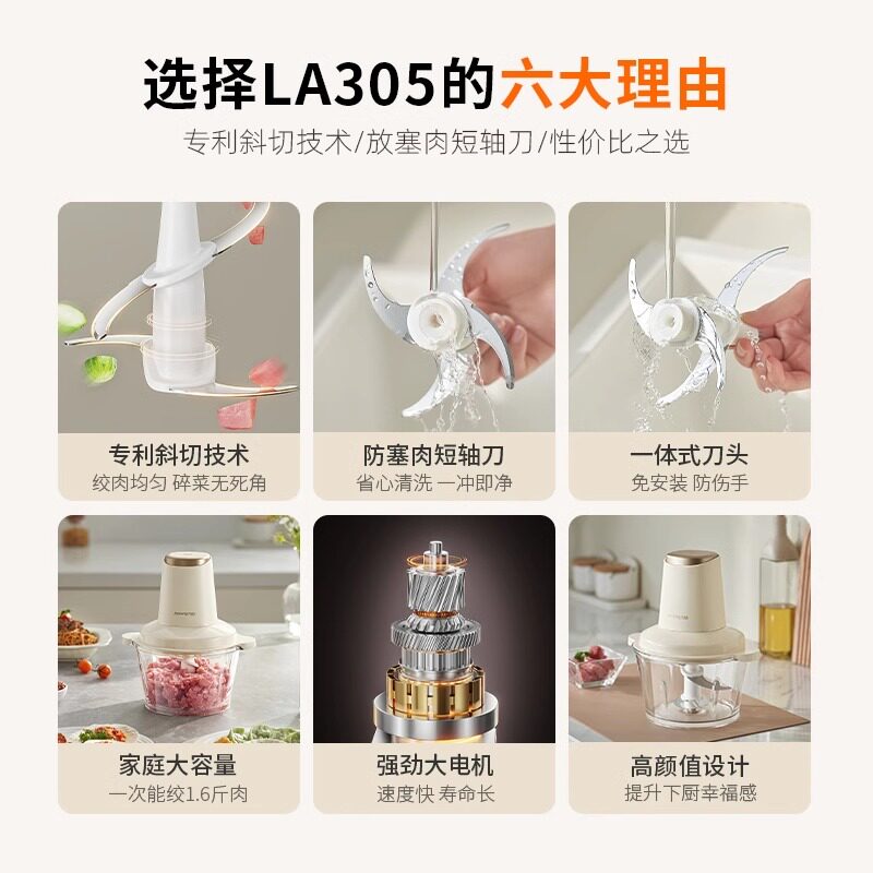 九阳家用绞肉机大容量多功能电动搅拌机小型全自动料理机官方正品