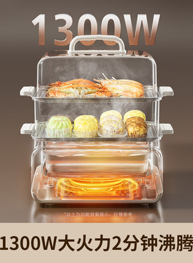 九阳家用双旋钮电蒸锅电煮锅