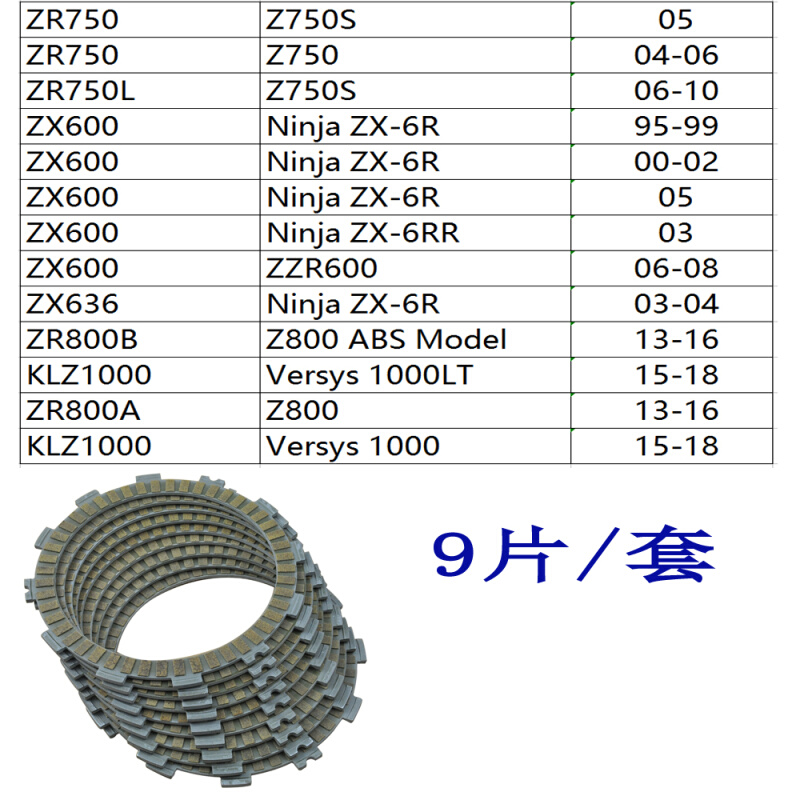 摩托离合器 摩擦片 Z750 Z750S ZX-6R ZZR600 ZX636 Z800 KLZ1000 - 图0