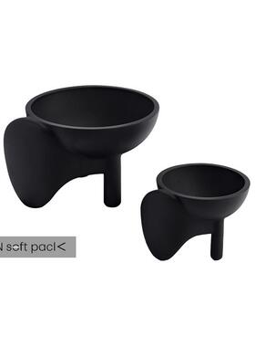 件中式简约黑色三足脚果盘摆高客厅ES-A6347茶几托盘样板间售楼饰