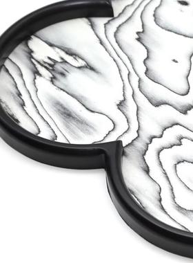 轻奢式约黑水四山法叶简草木NRO纹托盘家居摆件书房摆件样板间客