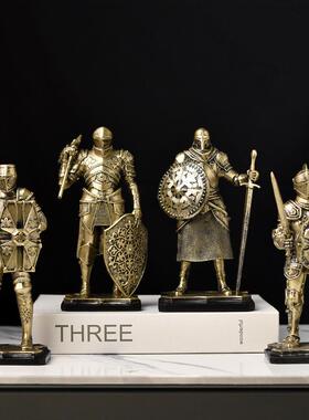 欧古卫兵树脂WS骑士摆复件北厅创意家居客办公室工艺品装饰品