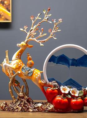 新中式创意流沙摆件酒柜玄关电视柜装饰品客厅招财桌面工艺品