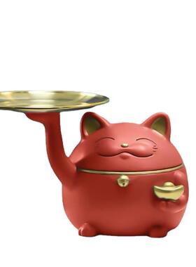 萌萌商哒胖矮树猫脂工艺品摆家庭玄关MK00013店摆设装饰新款电商