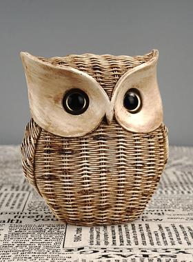 销树热脂摆工件猫头鹰艺品家居好RDW001-Y物北欧客风厅桌面电视柜