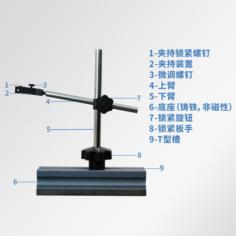 山光多功能万能移动表座表坐微调无磁百千分表支架机械杠杆底座-图3