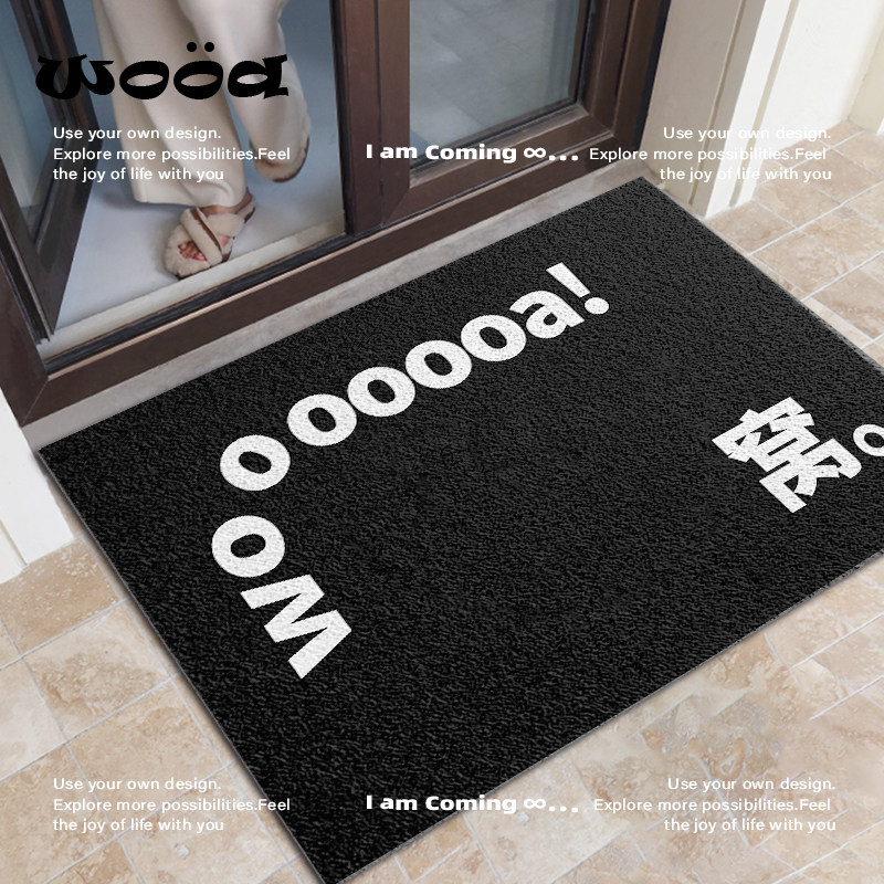 入户进门玄关PVC地垫垫子门垫英文黑色耐脏丝圈脚垫蹭土可裁剪,淘宝优惠券,粉丝福利购,淘宝优惠卷