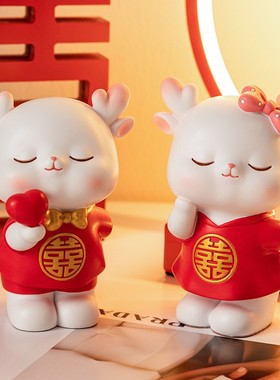 2025新款浪漫婚庆一鹿同春创意情侣树脂摆件家居精美装饰礼品