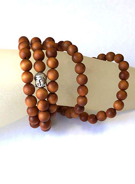 108新款檀香佛珠手链 男士女士通用 佛头檀香念珠  8mm檀香手链