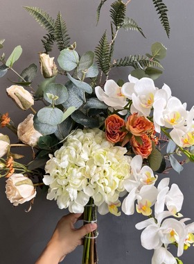 绣球仿真花家居餐桌玄关现代摆件装饰电视机柜花艺插花婚礼布置