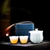 Jade Porcelain Travel Tea Set Dehua White Porcelain Portable