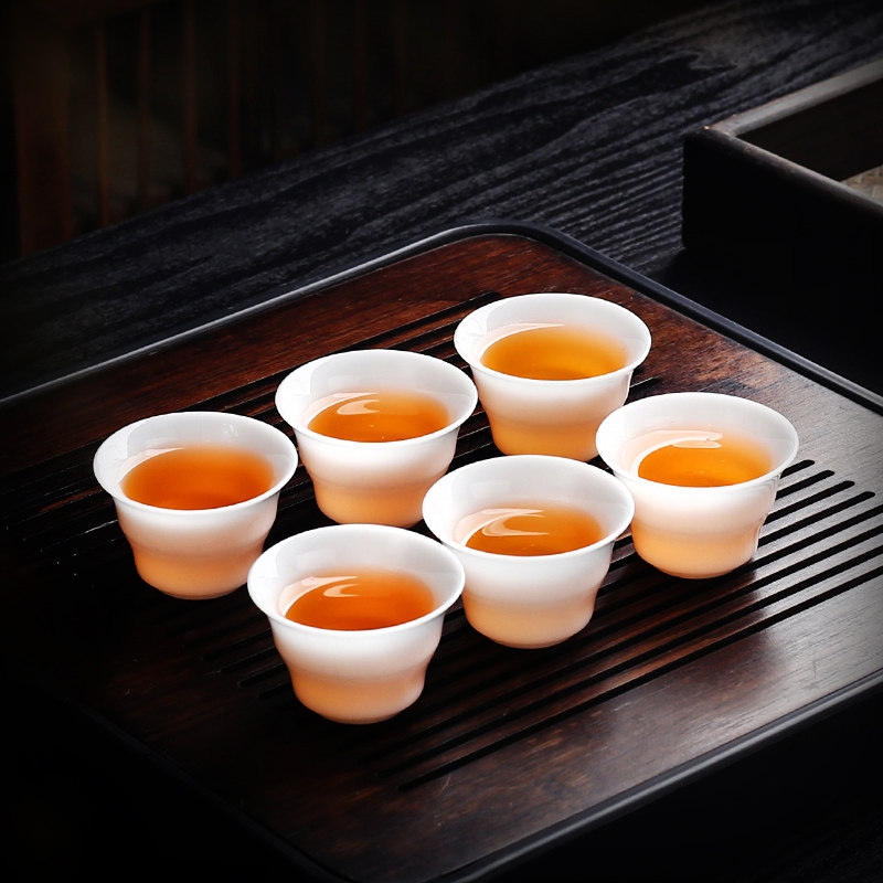 薄胎玉瓷茶杯品茗杯陶瓷功夫茶杯套装德化白瓷竹节杯高档家用客杯,淘宝优惠券,粉丝福利购,淘宝优惠卷