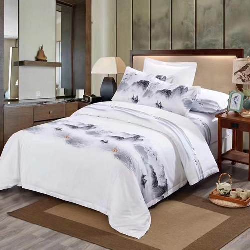 五星级特色酒店中式民族风印花四件套全棉床品纯棉民宿样板房被套 - 图2