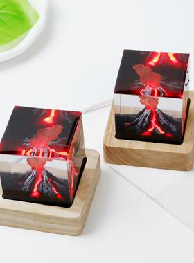 治愈系侏罗纪火山喷发桌面创意办公小摆件家居卧室小夜灯生日礼物