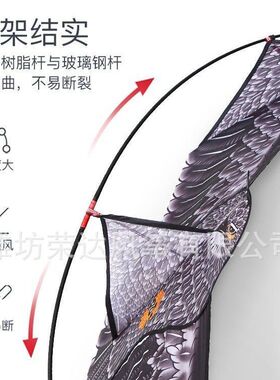 潍坊风筝 前撑杆老鹰风筝 成人大人专用风筝厂家田园驱鸟神器
