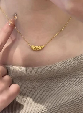 时尚新款预埋羽项链女小众独特精