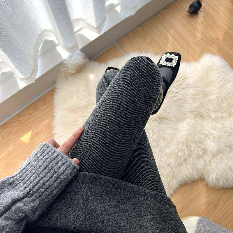 日系秋冬加绒加厚棉平纹打底裤女微压显瘦外穿燕麦米白保暖连裤袜,淘宝优惠券,粉丝福利购,淘宝优惠卷