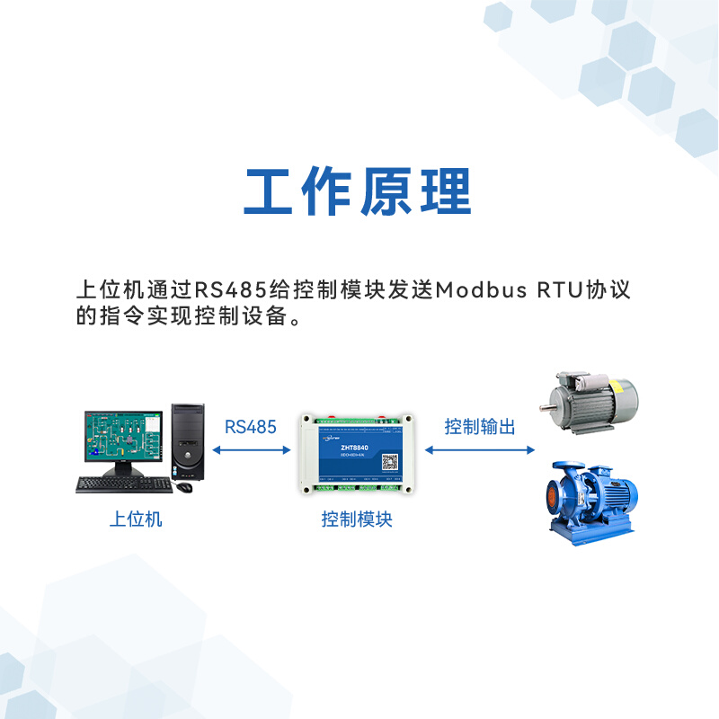 8路开关输入量输出io采集模块转rs485 modbus继电器数字量ZHT8840 - 图1