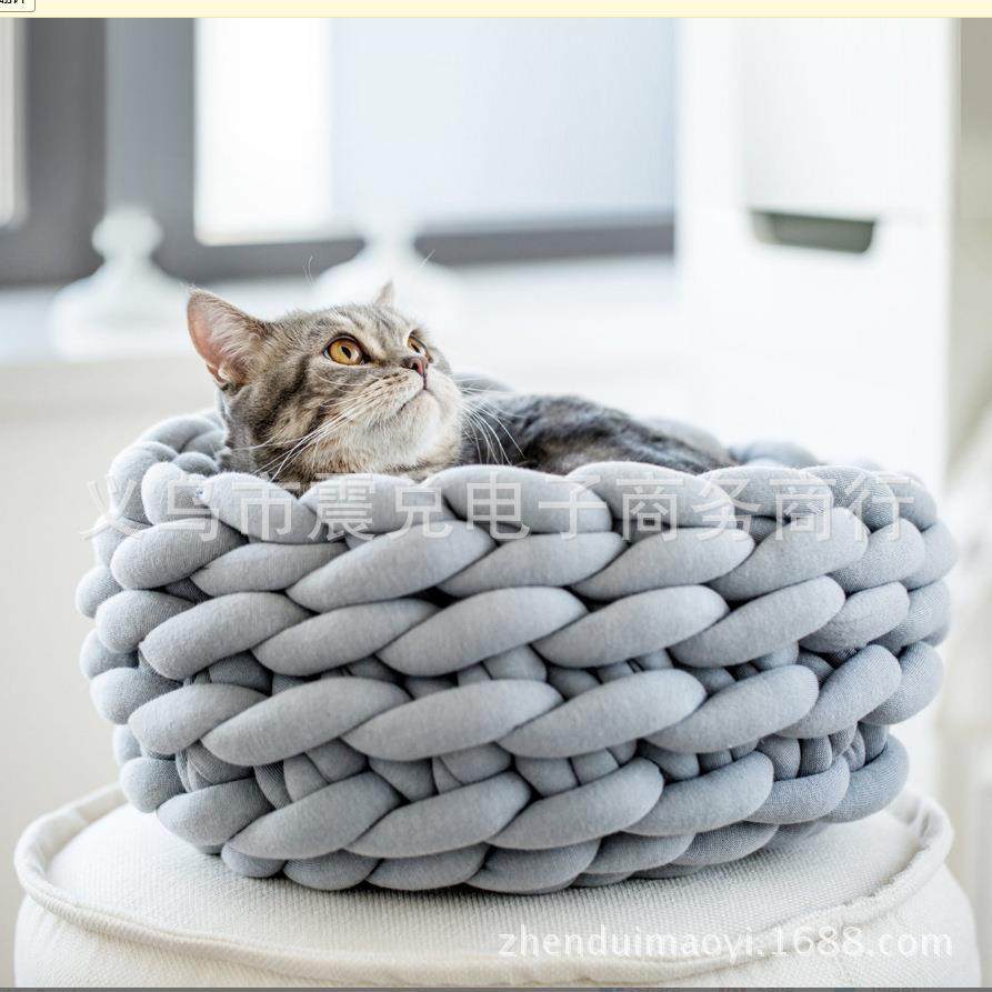 OHHIO灌芯棉粗毛线手工编织宠物猫窝可机洗水洗DIY手臂粗布条狗窝,淘宝优惠券,粉丝福利购,淘宝优惠卷