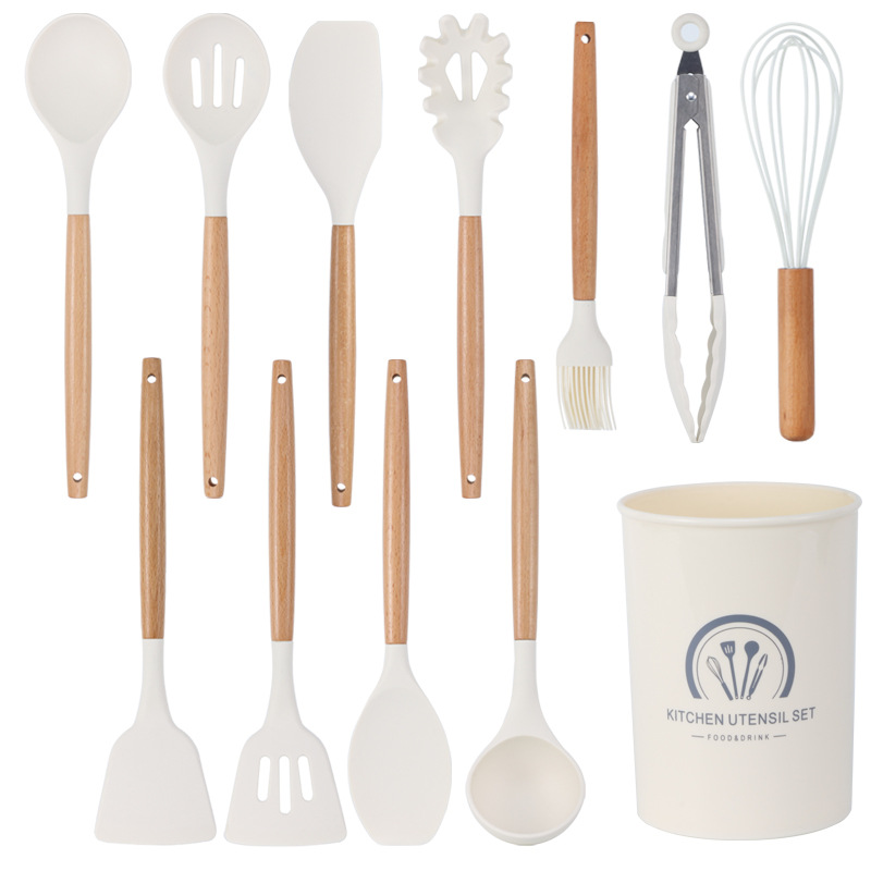 Silicone Cooking Utensils Set - 446°F Heat Resistant Silico - 图1