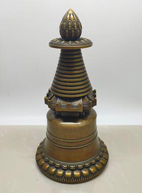 古玩仿古佛塔铜摆件收藏家居装饰创意工艺品