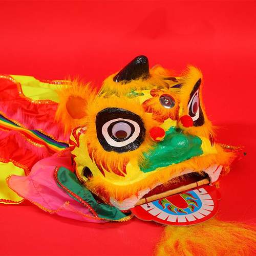 佛山传统舞狮儿童小孩狮子头醒狮幼儿舞狮表演道具套装全套小狮头 - 图2