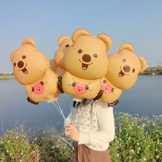 Eleven new clips new matte cartoon animal balloons handheld photo props kindergarten activity gift balloons