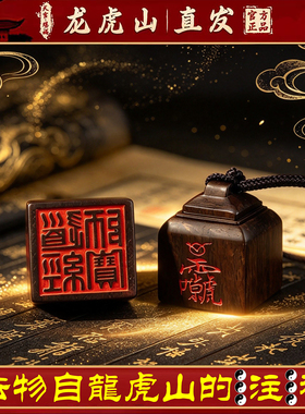 龙虎山天师府天然雷击枣木道经师宝迷你玉石印章随身官印枣木吊坠